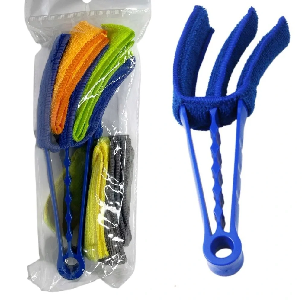 NEW Mini Blind Duster Cleaner Wand Three 3 Prong + Microfiber Sleeve Cleaning